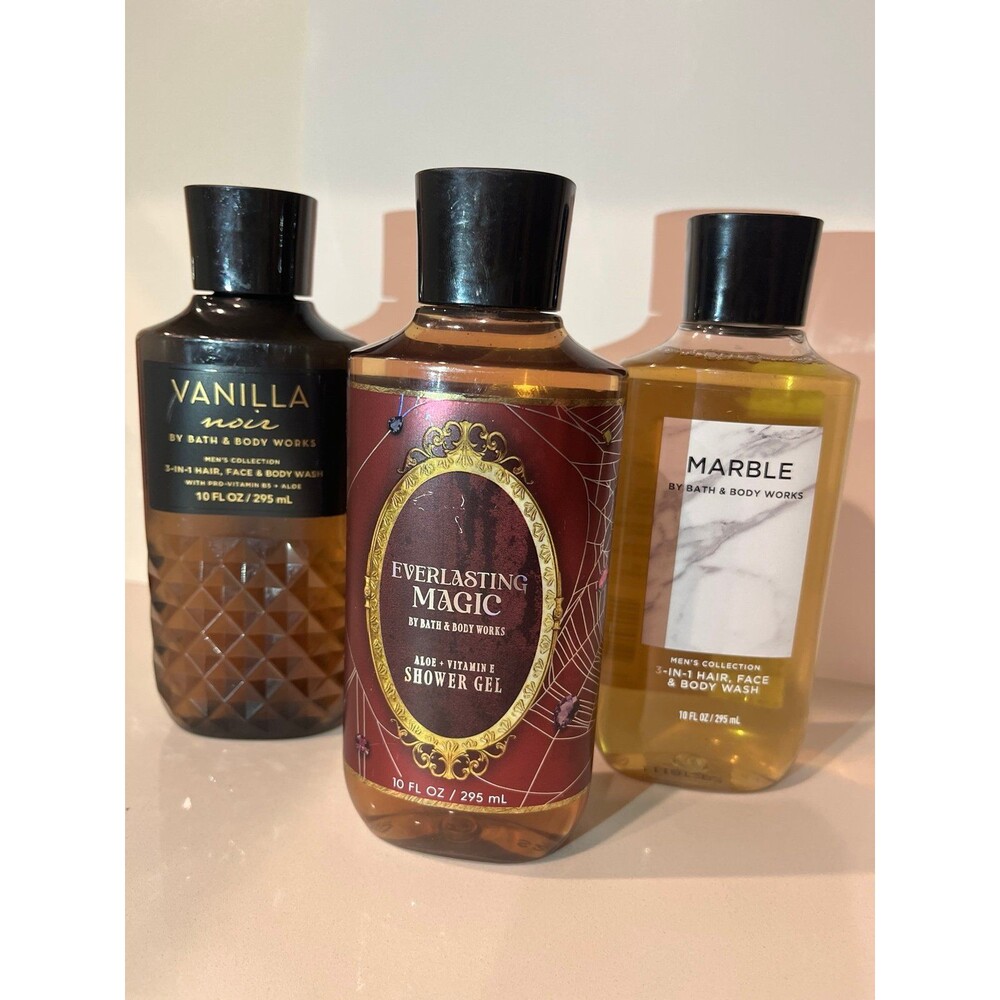BBW DISCONTINUED Everlasting Magic Halloween Gel & Vanilla Noir Men Lot